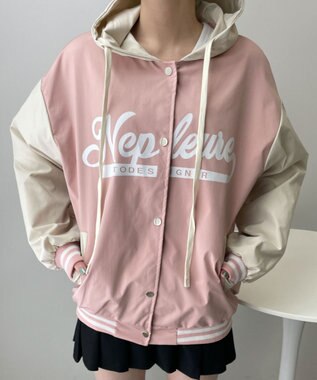 WEGO フード付きブルゾン ピンク