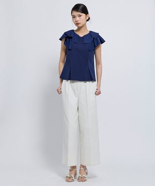 TOCCA WAVED CREAM カットソー ネイビー系