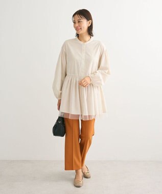 Green Parks 裾チュールレイヤードチュニック Beige