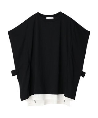 Green Parks ポンチョ風レイヤードチュニック Black