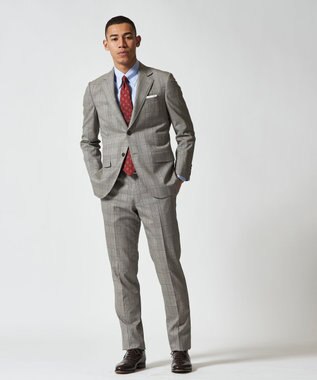 J.PRESS MEN 【ESSENTIAL  CLOTHING】グレナカートチェック スーツ ベージュ系3