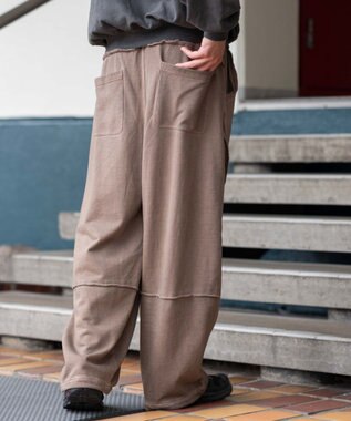 WEGO 【ユニセックス着用ITEM/ウエストゴム/MLサイズ展開】バルーン3Dスウェットパンツ ブラウン