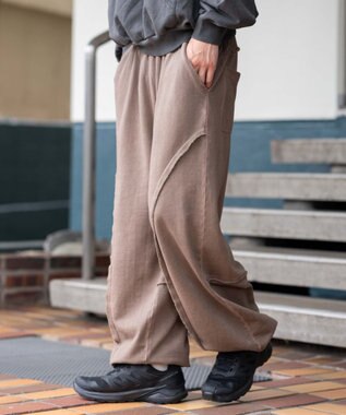 WEGO 【ユニセックス着用ITEM/ウエストゴム/MLサイズ展開】バルーン3Dスウェットパンツ ブラウン