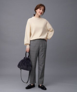 ANY 【ストレッチ/ガードル効果/裏起毛/ウエストゴム】大人の7daysウォームタッチパンツ チェック