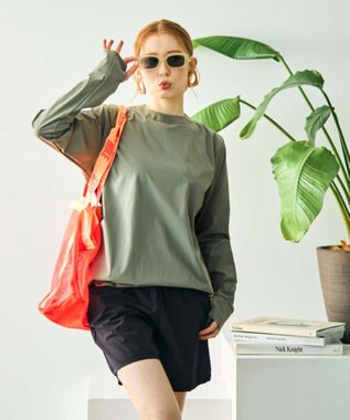 San-ai Resort（三愛水着楽園） 【紫外線防止】【UVカット】ラッシュガード付き4点セット水着 9号11号13号【BeachQueen】 カーキ