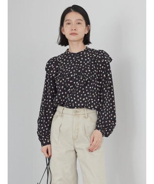 AMERICAN HOLIC アソートプリントフリルブラウス Black