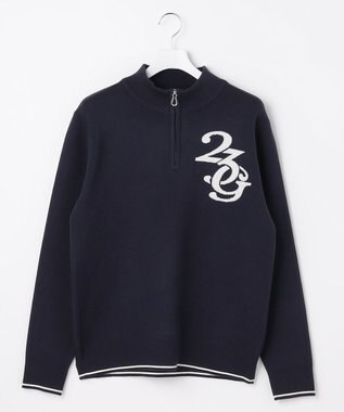 23区GOLF 【MEN】ロゴグラフィックもちもちニット ネイビー系