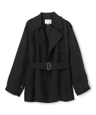 BEIGE， VESZELYITE / ラップショートトレンチコート Black