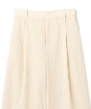 UNFILO L シアーワイドパンツ ベージュストライプ