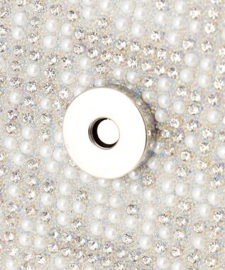 GRACE CONTINENTAL パターンラインストーンクラッチバッグ シルバー