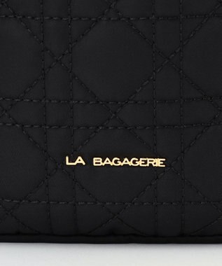 LA BAGAGERIE グリッドキルティングショルダー ブラック