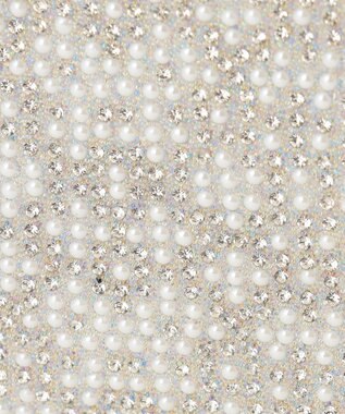 GRACE CONTINENTAL パターンラインストーンクラッチバッグ シルバー