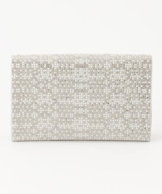 GRACE CONTINENTAL パターンラインストーンクラッチバッグ シルバー