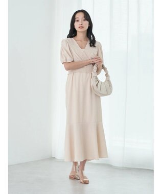 earth music&ecology ＳＥＴ２点カシュクールプルオーバー＋ワンピース Ivory