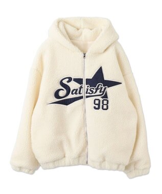 WEGO ロゴボアパーカー ホワイトアイボリー