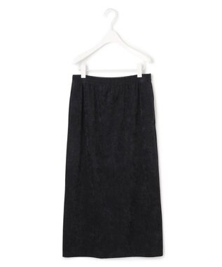 ICB L 【洗える】ストレッチスエード ナロースカート ブラック系
