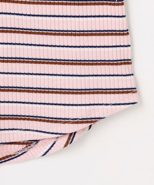 ANY テレコラウンドヘムタンクトップ ピンクベース