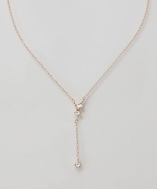 Phoebe 【金属アレルギー対応】ラディアンスビジューYラインネックレス　シャンパンゴールド シャンパンゴールド