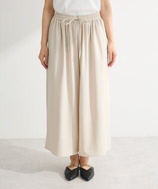 Green Parks イージーケアワイドガウチョパンツ Light Beige