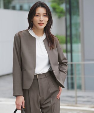 【WEB限定・UVカット・アンチピリング】ウーステッドエステル クルーネック ジャケット