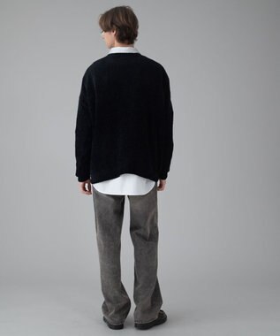 WEGO 【ユニセックス着用ITEM/MLサイズ展開】ベロアモールプルオーバー ブラック