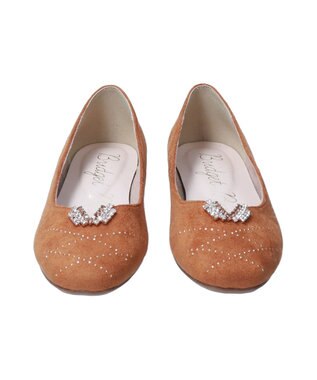 Bridget Birkin 【Bridget Birkin】Vカットラインストーンバレエシューズ キャメルスウェード