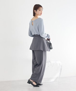 earth music&ecology 【予約】【2WAY】ラップスカート付きパンツ グレー