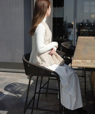 Green Parks AnriettMusee  リブニットドッキングワンピース Off White