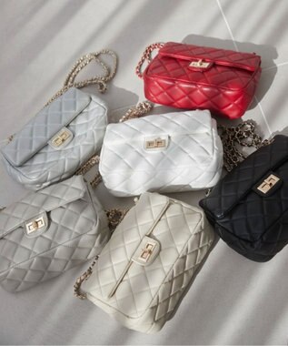 WEGO 【ANGIE VINTAGE】キルティングショルダーBAG ホワイト