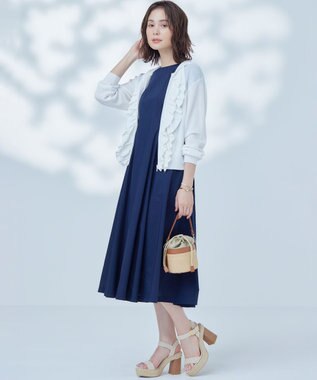 組曲 【WEB限定】  シアーニットフリルパーカー アイボリー系