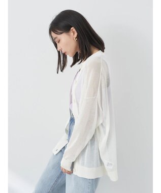 earth music&ecology シアーニットカーディガン White