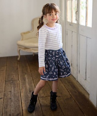 ANY KIDS 音符総柄キュロット デニム