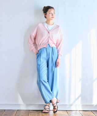 Feroux シアーニット カーディガン ピンク系