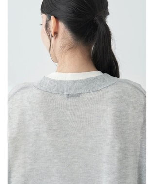 earth music&ecology シアーＢＩＧカーディガン Gray Mixture