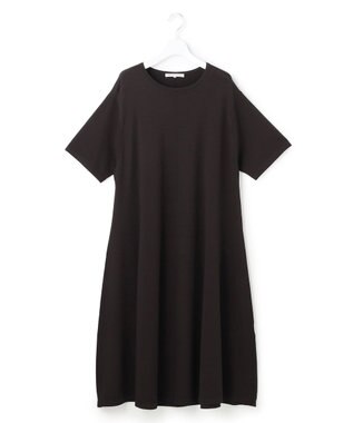 23区 L 【先行予約/Lサイズ限定】レーヨンポリエステルストレッチ ニット フレア ワンピース ダークブラウン系