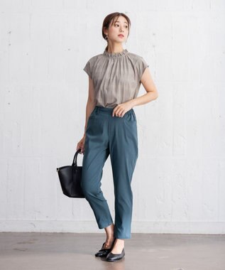 ANY 【ウエストゴム/ストレッチ/UVカット】大人の7daysデイリー パンツ ブルーグリーン