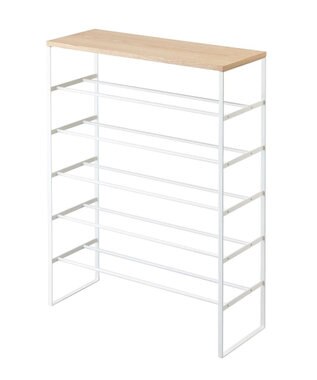 tower 天板付きシューズラック タワー 6段 ホワイト ホワイト