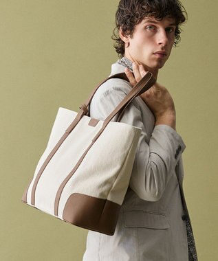 JOSEPH ABBOUD 【軽量/バッグINバッグ付き】ヘリンボンキャンバス トートバッグ