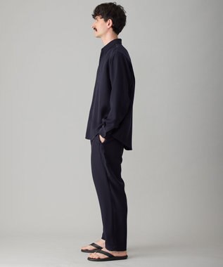 UNFILO MENS 【接触冷感/セットアップ対応】ダブルクロス シャツ ネイビー