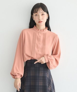 earth music&ecology フリルピンタックブラウス Pink