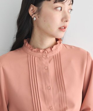 earth music&ecology フリルピンタックブラウス Pink