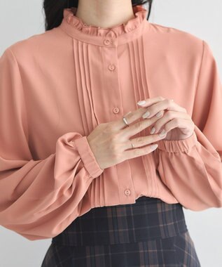 earth music&ecology フリルピンタックブラウス Pink