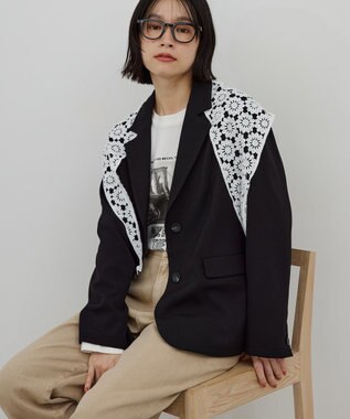 AMERICAN HOLIC 【イージーケア】テーラードジャケット Black