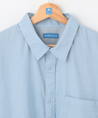 SHARE PARK MENS 【UVカット・撥水・ストレッチ】イージーデニムレギュラーカラーシャツ サックスブルー系