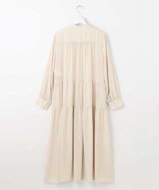 自由区 L シルキータッチティアード ドレス エクリュ