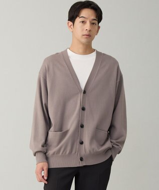 UNFILO MENS 【OCEANS YouTube 掲載/男女兼用】スムースシルキーニット カーディガン モカ