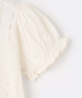 ANY KIDS 半袖 ニット カーディガン オフホワイト