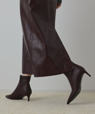 GRACE CONTINENTAL フェイクレザータイトスカート ボルドー