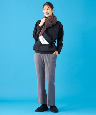 SHARE PARK LADIES 【UVカット・吸水速乾・ストレッチ・軽量・アンチピリング 】ダンボールクルーネックスウェット（S・Mサイズ） ブラック系