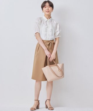 組曲 【WEB限定】ナチュラルローン フリルブラウス アイボリー系